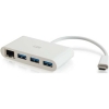 Scheda Tecnica: C2G USB C Ethernet And 3 Port USB Hub White Hub 3 Ports - ADAttatore Di Rete USB-c GbE X 1 + USB 3