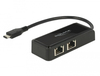 Scheda Tecnica: Delock ADApter Superspeed USB (USB 3.1 Gen1) With USB - Type-c Male > 2 X Gigabit LAN 10/100/1000 Mbps