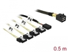 Scheda Tecnica: Delock Cable Mini SAS Sff-8643 - > 4 X SATA 7 Pin + Sideband 0.5 M Metal