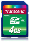 Scheda Tecnica: Transcend Sdhc Card - 4GB (class 4) Mlc