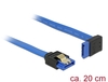 Scheda Tecnica: Delock Cable SATA 6GB/s Receptacle Straight > SATA - Receptacle Upwards Angled 20 Cm Blue + Gold Clips