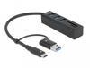 Scheda Tecnica: Delock 3 Port USB 3.2 Gen 1 Hub + Sd And Micro Sd Card - Reader + USB Type-c Or USB Type-a Connector