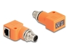 Scheda Tecnica: Delock M12 Adapter -coded 8 Pin Male To RJ45 Jack Cat.5e - With Mounting Hole 90- Angled Orange
