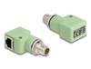 Scheda Tecnica: Delock M12 Adapter X-coded 8 Pin Male To RJ45 Jack Cat.5e - With Mounting Hole 90- Angled Green