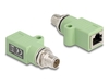 Scheda Tecnica: Delock M12 Adapter X-coded 8 Pin Male To RJ45 Jack Cat.5e - With Mounting Hole Straight Green