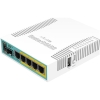 Scheda Tecnica: MikroTik Routerboard Hex PoE With 800MHz CPU, 128mb Ram - 5x Gigabit LAN (four + PoE Out), USB, Routeros L4, Plast