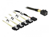 Scheda Tecnica: Delock Cable Mini SAS HD Sff-8643 - > 4 X SATA 7 Pin + Sideband 1 M Metall