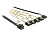 Scheda Tecnica: Delock Cable Mini SAS HD Sff-8643 - > 4 X SATA 7 Pin Reverse + Sideband 1 M