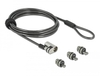 Scheda Tecnica: Delock Navilock Laptop Security Cable With 3 Lockheads For - Kensington, Noble Wedge And Nano Slot