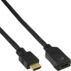 Scheda Tecnica: InLine Cavo High Speed HDMI Male / F - 1m, Contatti Dorati, Nero