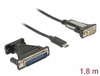 Scheda Tecnica: Delock ADApter USB Type-c - > 1 X Serial Db9 Rs-232 + ADApter Db25