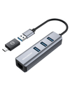 Scheda Tecnica: Graugear USB-hub, 3x USB 3.0 Type-a Gbit LAN, Inkl. USB-c - Adapter - Silver