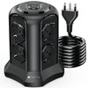 Scheda Tecnica: Techly Multipresa verticale da Tavolo Torretta 12 in 1 - 8xItaliana Bipasso/Schuko, 2 USB-A e 2 USB-C, 4000W, nero