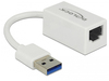 Scheda Tecnica: Delock ADApter Superspeed USB (USB 3.2 Gen 1) With USB - Type-a Male > Gigabit LAN 10/100/1000 Mbps Compact White