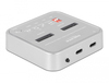 Scheda Tecnica: Delock Docking Station For 1 X M.2 NVMe SSD + 1 X M.2 SATA - SSD + Sd Express (sd 7.1) Card Reader And Clone Function