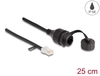 Scheda Tecnica: Delock Cable RJ45 Male To RJ45 Female For Built-in With - Sealing Cap Cat.5e Ftp Ip68 Dust And Waterproof 25 Cm Black