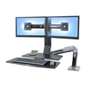 Scheda Tecnica: Ergotron Braccio Doppio Monitor E Keyb. Workfit A - Workstation Scrivania Sit Stand Scrivania Regolabile Ergono