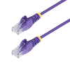 Scheda Tecnica: StarTech 3m Purple Slim Cat.6 Ethernet Cable, Snagless - 28awg, Lszh Cavo Patch Rj 45 (m) A Rj 45 (m) 3 M 3.6 Mm UTP