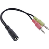 Scheda Tecnica: InLine Cavo Audio, 2x Jack 3,5mm Male 1x Jack 3,5mm - F, 4poli Ctia, 0,15m ADAttatore Cuffie Con Microfon