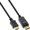 Scheda Tecnica: InLine Cavo DP Male HDMI - M, 3m, Pin Dorati, Nero
